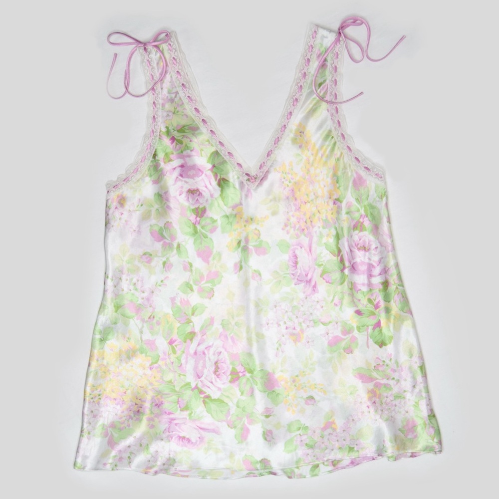 Oscar de la Renta floral satin camisole